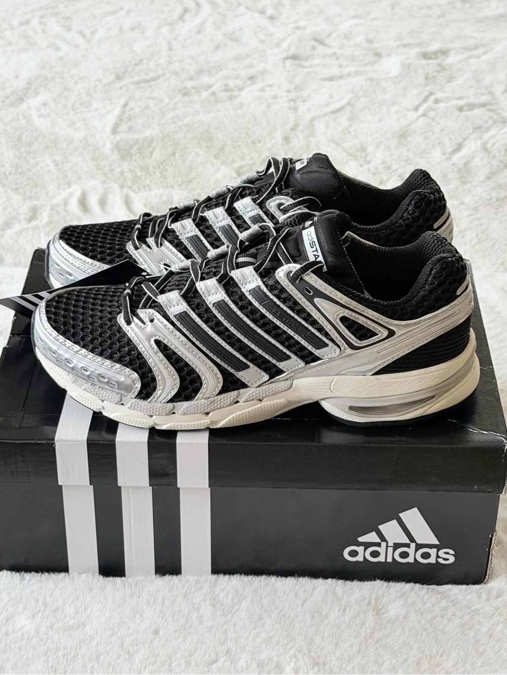 Adidas ADISTAR Control 5 Shoes - Mens 8/Womens 9.5 - Black/Silver/Grey - KI6120
